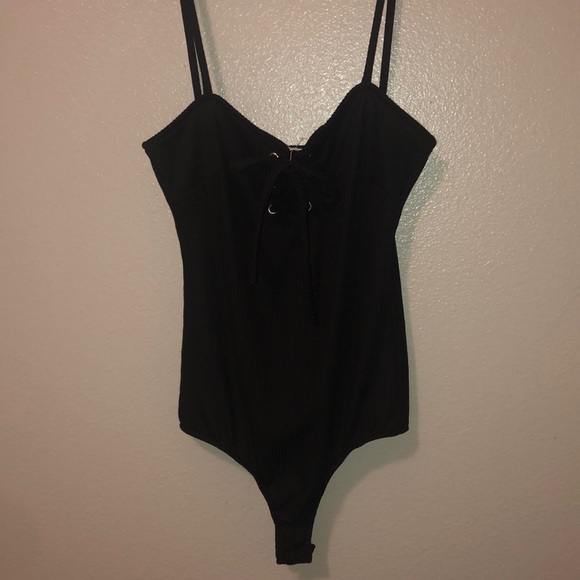 Free People Tops - Free People Intimately Laced Up Bodysuit Black XS